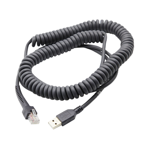 Câble spiralé rétractable <span class=keywords><strong>USB</strong></span> vers RJ45 pour scanner de codes à barres Symbol Moto Zebr LS2208 <span class=keywords><strong>DS2208</strong></span> LS4208 LS4478 DS9208 DS3578 - Product Image 4