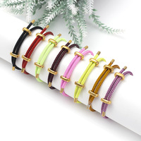 Bracelet en cordon assorti pour couples, fermoir en forme de 8, plaqué or 18 carats, acier inoxydable, résistant à la rouille, imperméable, sans ternissement, bijoux