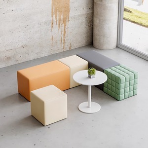 Ensemble de canapés sectionnels en cuir pour bureau commercial, 7 places, mobilier moderne pour salle d'attente - Product Image 2