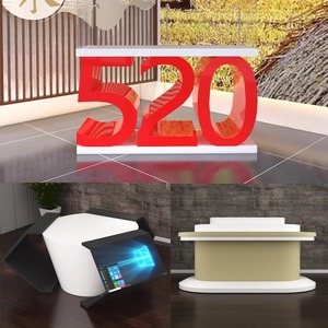 Tủ trưng bày sơn mài tủ trưng bày tùy chỉnh Tủ đảo hình bầu dục công ty gian hàng hàng hóa showroomdisplay - Product Image 4