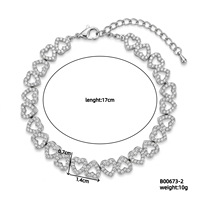 Bracelet chaîne en laiton plaqué or 18 carats avec zircon, serti clos, pour cadeaux unisexes de la Saint-Valentin, style classique, fabrication de moules