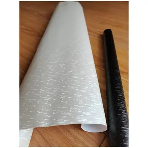 Kertas pembungkus perabot tidak lem lapisan laminasi PVC lapisan dekoratif PVC warna solid timbul untuk dekorasi Interior