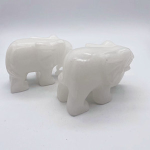 <span class=keywords><strong>Elefantes</strong></span> <span class=keywords><strong>de</strong></span> Jade Blanco Natural <span class=keywords><strong>de</strong></span> Fengshui para Decoración del Hogar, Venta al por Mayor - Product Image 6