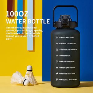 Bouteille d'eau de sport ou de gym en plastique grande capacité pour l'été, avec marqueur de temps, idéale pour les voyages et la vente en gros - Product Image 5