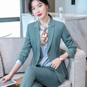 Women's Formal Suit Set Spring Autumn Slim Fit Korean Style Business Work Clothes Anti-Wrinkle Polyester Fiber Full Sleeve - Product Image 2