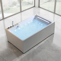 Baignoire moderne en acrylique Whirlpool avec fonction massage, spa pour 2 personnes, baignoire autoportante pour salles d'hôtel, appartements, certifiée CE