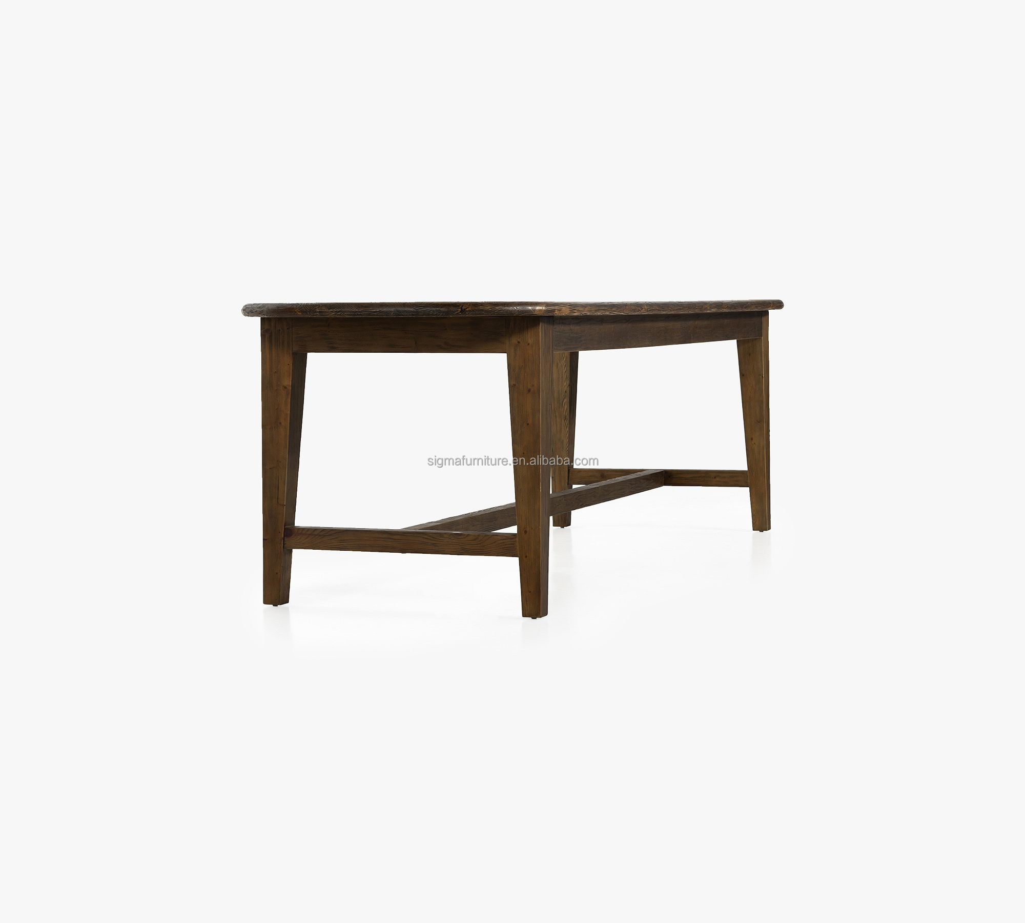 Hot sale fashion high end oval dining table rustic style farmhouse Villa dining table