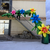 Arche de fleurs LED gonflable de 5 m de long pour fête en plein air, décoration de scène de festival de musique