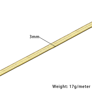 3Mm Bằng Mét 14K Vàng Mạ Số Lượng Lớn Bán Buôn 925 Bạc Chuỗi Cuộn Xương Rắn Chuỗi Vòng Cổ Trang Sức Phụ Nữ Người Đàn Ông - Product Image 2