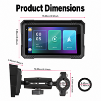 BQCC 5" Autoradio Carplay Multimédia pour Moto IP67 BT Mirrorlink Stéréo DVR Audio Auto MP5 Écran Tactile Type-C TF
