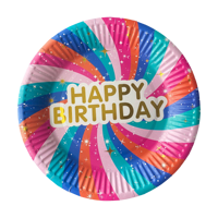 Assiettes jetables en papier de 9 pouces, imprimées par estampage à chaud, pour anniversaires d'enfants, baby showers, vente en gros