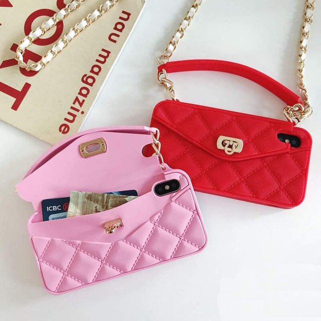 Fashion Crossbody Wallet Long Chain Shoulder Strap Card Phone Case for iphone XS Max