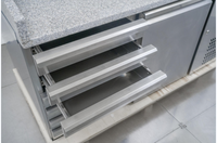 190L CNJT une porte 7 tiroirs pizza ingrédients salade bar marbre table de préparation refroidisseur réfrigérateur comptoir