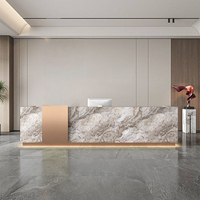 Bureau d'accueil personnalisé de luxe en acier inoxydable et peint, comptoir de consultation pour entreprise, salon de beauté, salon de manucure, caisse