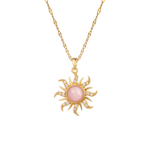 महिलाओं के लिए नया आगमन स्टेनलेस स्टील हार अनियमित सूरजमुखी ज़िरकॉन स्टार नेकलेस टाइटेनियम स्टील गहने - Product Image 5