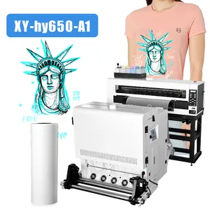 Xingyan EPS kepala ganda 60cm 24 inci TriStar DTF Printer Transfer panas dengan bubuk bergetar mesin cetak untuk T shirt