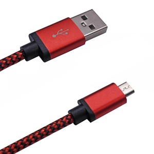 Micro Usb Data Cable Nylon <b>Braided</b> 1m For Android Blue Color Charging And Syncing Cable With Aluminum Alloy Sheath - Product Image 5
