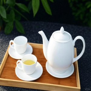 Ensemble de théière en porcelaine mince-Service à thé en céramique de haute qualité avec design résistant à la chaleur et style minimaliste de luxe - Product Image 4