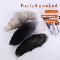 Porte-clés en fausse fourrure queue de renard pour accessoires de voiture et sacs