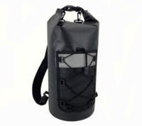 Bolsa seca Reciclada a prueba de agua IPX6, lona de PVC 500D, impermeable, al aire libre para acampada, color negro
