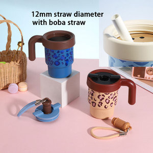 new design 20oz bubble tea tumbler dink tumbler BPA-Free 20oz stainless steel tumbler with handle with straw 20 oz tumblers - Product Image 2