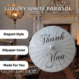 Parapluie de mariage pliant en trois sections, 32 pouces, blanc, de luxe, design contemporain, entièrement automatique, en polyester léger – Grande Vente - Product Image 2