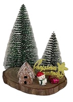 Mehrfarbige Mini-Flaschenbürsten-Weihnachtsbäume - Mattierte Sisal-Tannenbäume-Set für Feiertagsdekoration & Tischdeko