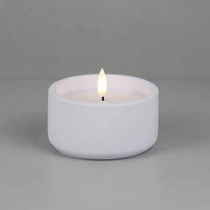 Bắc Âu Vòng Màu Xi Măng <span class=keywords><strong>LED</strong></span> Thực Tế Sáp Bê Tông Điện Trụ Cột Nến Với 3D Bất Ngọn Lửa Trang Trí Nội Thất - Product Image 5