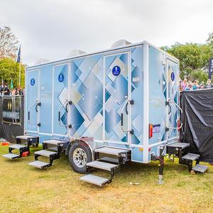 Remorque de toilette portable de luxe à 4 stalles Remorque de toilette mobile approuvée par l'UD DOT pour les mariages et les occasions spéciales - Product Image 2