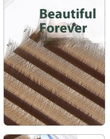 Vente en gros de trèfle à quatre feuilles ultra doux et caramel 0.05 cheveux YY de type Y trèfle 4D 12 rangées d'extensions de cils de greffe épais et bruns