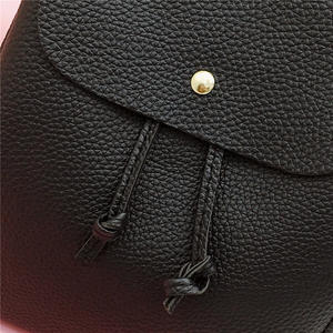 ¡Novedad de 2021! Mochila doble pequeña negra para mujer, mochilas <span class=keywords><strong>Clemence</strong></span> de Color puro para mujer - Product Image 4