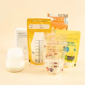 Custom Printing Reusable Breastmilk Bags BPA Free Plastic Packaging Baby Breast Milk Storage Bags