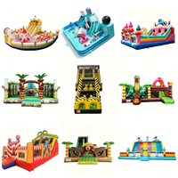 Structure gonflable commerciale en PVC, château gonflable, aires de jeux, glissoire, parcours d'obstacles, pour événements extérieurs et fêtes foraines