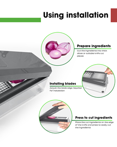 2-in-1 <b>Multifunctional</b> Manual <b>Vegetable</b> Chopper & Slicer Dicer for Onion Fruit, 2 Stainless Steel Blade - Product Image 4