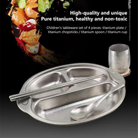 Assiette de table en titane pur pour étudiants et bébés, assiette compartimentée anti-chute, plateau alimentaire séparé pour enfants, assiette de maternelle