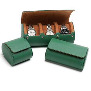 Trong Kho Da Đồng Hồ Cuộn PU Lưu Trữ Hiển Thị Du Lịch Di Động 1 2 3 Khe Cắm Mô Hình Chữ Thập Trường Hợp Đồng Hồ Hộp - Product Image 1