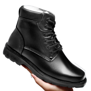 Botas de Nieve para Hombre, Forradas de Lana, Impermeables, Cálidas, Botas de Trabajo de Invierno, de Tacón Medio, Color Sólido, Talla Adulto - Product Image 1