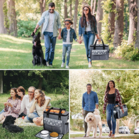 Sac de voyage pour chien approuvé par les compagnies aériennes, avec conteneurs pour nourriture et bols pliables, kit d'accessoires de voyage pour animaux de compagnie pour une nuit, sac de sortie pour animaux de compagnie