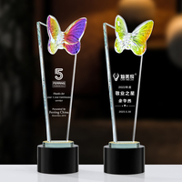 Trophée en verre gravé créatif avec impression UV, cadeau commémoratif écologique pour les cadeaux promotionnels des salons professionnels
