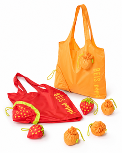 <span class=keywords><strong>Sac</strong></span> de courses publicitaire grand format, pliable, réutilisable, imperméable, en tissu Ripstop, avec fermeture à cordon, motif fraise, écologique - Product Image 3