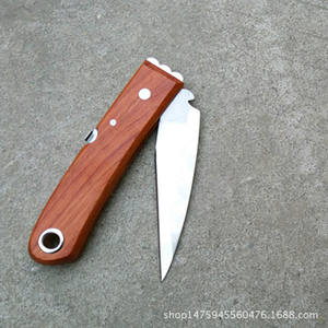 มีดตัดกิ่งพับได้ Mountain Wisteria ทำจากเหล็กคาร์บอนสูง ด้ามไม้ ใบมีดตรง สำหรับต้นกล้าไม้ผล - Product Image 5