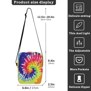 Bolsos cruzados para hombre al por mayor, bandoleras personalizadas con efecto tie-dye, bolsos de hombro casuales y modernos para la escuela. - Product Image 3