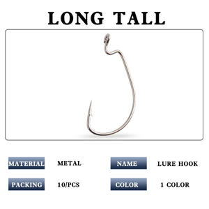 XY-511 ตะขอเกี่ยวแบบข้อเหวี่ยงเหล็กคาร์บอนสูง ตะขอเกี่ยวตกปลาทะเลแบบมีเงี่ยง ตะขอเดี่ยว 10 แพ็ค - Product Image 5