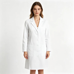 Blouse de travail durable pour salle blanche, anti-taches, en polycoton, blanche, pour le personnel des instituts de <span class=keywords><strong>recherche</strong></span> - Product Image 1