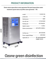 Machine industrielle de traitement de l'eau à l'ozone, purification d'eau commerciale, piscine, générateur d'ozone 10g/h, pompe, garantie 1 an