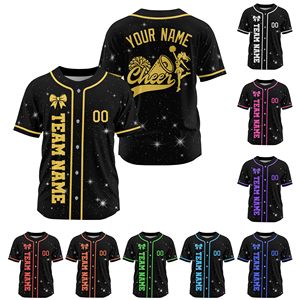 Groothandel Custom Cheerleader Baseball Jersey Cheerleading Uniforms Glitter Jerseyteam Truien - Product Image 1