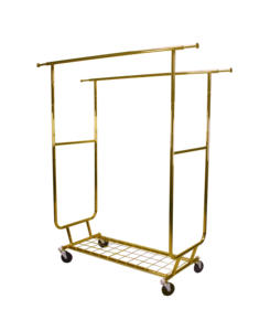 Perchero Rodante para Ropa al por Mayor, Perchero Comercial Dorado para Exhibición en Tiendas - Product Image 3