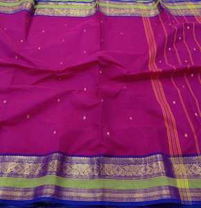 Sari Tradicional Reversible de Algodón KANCHI para Mujer - Ideal para Bodas, Fiestas y Diwali, Largo hasta el Suelo - Product Image 1