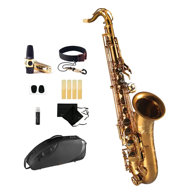 Muziekinstrumenten Hoge F # Bb Key Gouden Lak RST-9902 Tenorsaxofoon