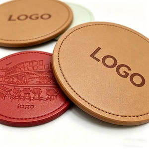 Personalized Round Leather Coasters | Waterproof Heat Resistant <b>Bar</b> <b>Mats</b> for Corporate Gifts - Product Image 6